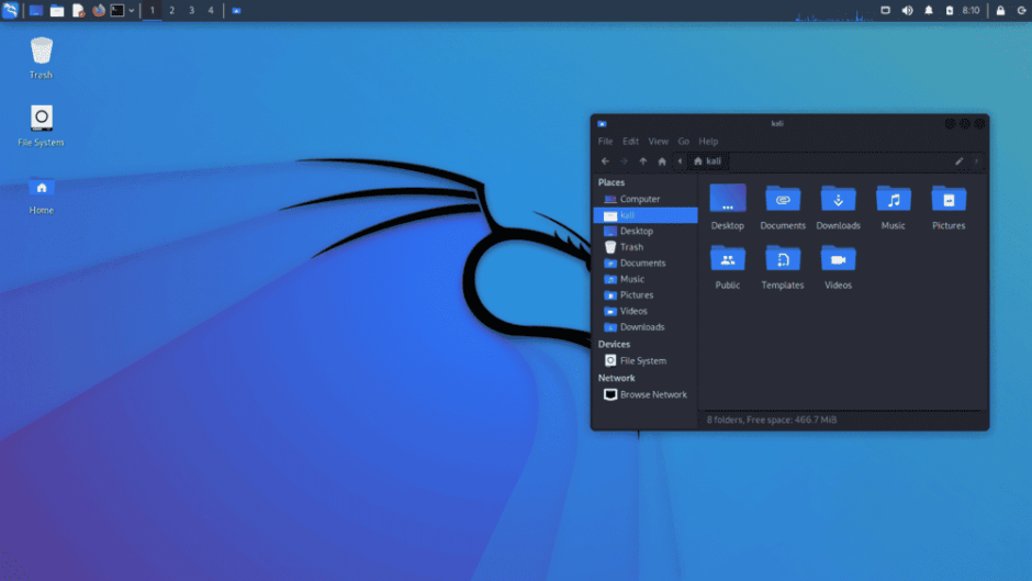 Escritorio Kali linux